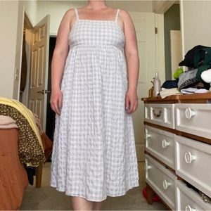 Madewell empire waist gingham midi dress